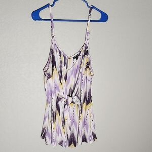 Torrid Camisole Womens Size 2 Purple Yellow Geometric Tie Whimsigoth Fairy